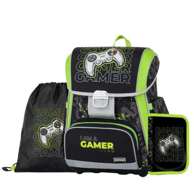 Oxybag PREMIUM - školní set Gamer 3 ks: aktovka, penál, sáček