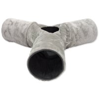 MAGIC CAT Tunel plyš tvar Y šustící šedý 80x80x25cm