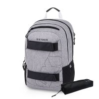 Oxybag OXY SPORT - set 2 ks: studentský batoh Grey Melange, penál