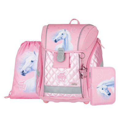 Oxybag PREMIUM LIGHT - školní set Kůň Romantic 3 ks: aktovka, penál, sáček