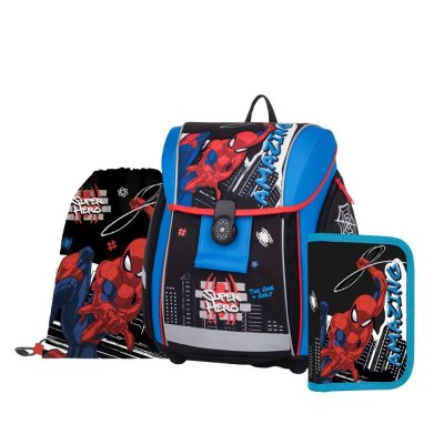 Oxybag PREMIUM LIGHT - školní set Spiderman 3 ks: aktovka, penál, sáček