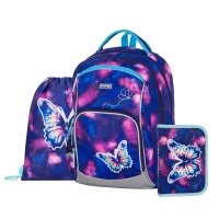 Oxybag OXY GO - školní set Motýl 3 ks: batoh, penál, sáček