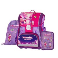 Oxybag PREMIUM - školní set Playworld Girl 3 ks: aktovka, penál, sáček