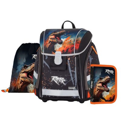 Oxybag PREMIUM LIGHT - školní set Dino 3 ks: aktovka, penál, sáček