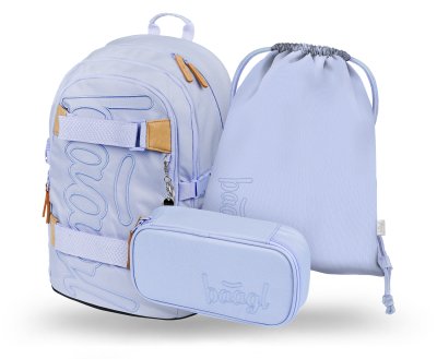 Baagl 3 SET Skate Lilac: batoh, penál, sáček