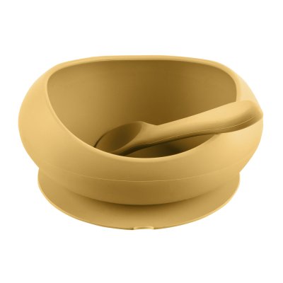Zopa Silikonová miska se zvýšenými okraji a přísavkou, Mustard Yellow 2