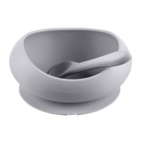 Zopa Silikonová miska se zvýšenými okraji a přísavkou, Dove Grey 1