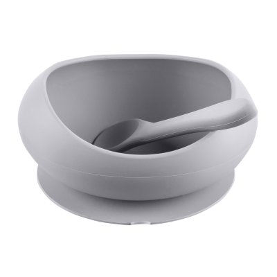 Zopa Silikonová miska se zvýšenými okraji a přísavkou, Dove Grey 1