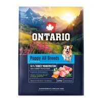 Ontario Puppy & Junior All Breeds Monoprotein Turkey & Sweet Potatoes krmivo 2,25 kg