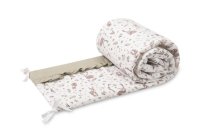 SENSILLO Mantinel do postýlky Forest Beige bavlněný s volánem 180 × 30 cm