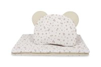 SENSILLO Set do kočárku Rose, bavlněný 54 × 74 cm + polštářek 28 × 36 cm, béžový