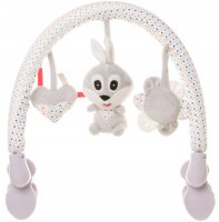 4 BABY Plyšový oblouk s hračkami Rabbit, šedý