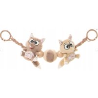 4 BABY Plyšové chrastítko, zábrana na kočárek Fox, béžovo/hnědé