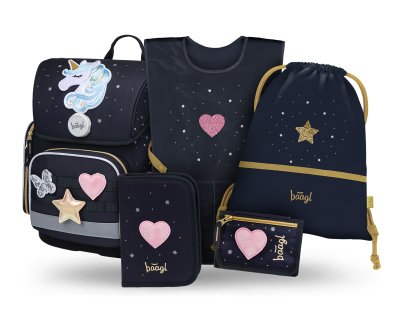 Baagl Školní set Ergo Unicorn Gold II
