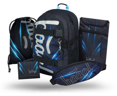 Baagl Školní set Skate Bluelight III