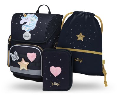 Baagl Školní set Ergo Unicorn Gold