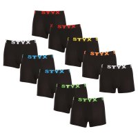 Styx 10PACK pánské boxerky sportovní guma černé (10G9601) S