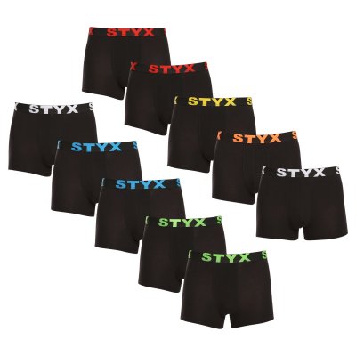 Styx 10PACK pánské boxerky sportovní guma černé (10G9601) S