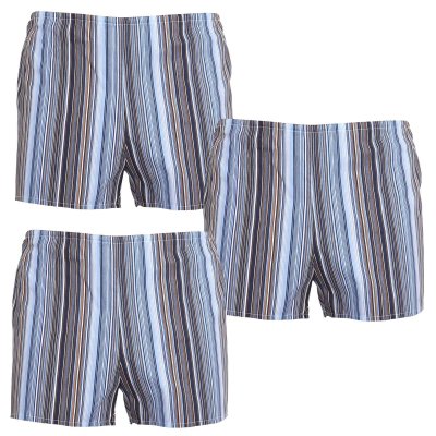 Foltýn 3PACK klasické pánské trenky vícebarevné nadrozměr 3XL proužky