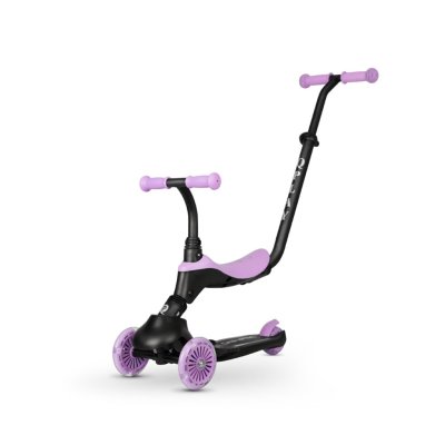 QPlay Koloběžka / odrážedlo Sema Evo s LED světly Violet, věk 1 - 6 let, do 50 kg