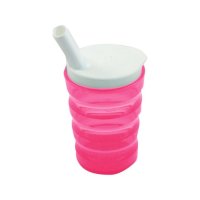 SUNDO Ergonomický hrnek s víčkem s náustkem pro pití a ventilkem, růžová