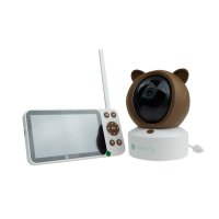 MARY’S Dětská chůvička 2v1 s kamerou a LCD displejem, s WiFi / TUYA - medvídek, hnědá