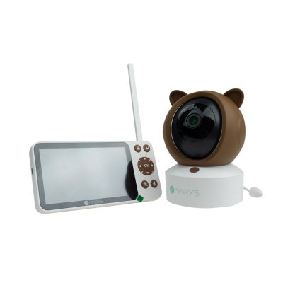 MARY’S Dětská chůvička 2v1 s kamerou a LCD displejem, s WiFi / TUYA - medvídek, hnědá