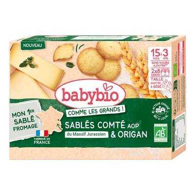 Babybio Křehké sušenky se sýrem Sablé Comté a oregánem 72 g