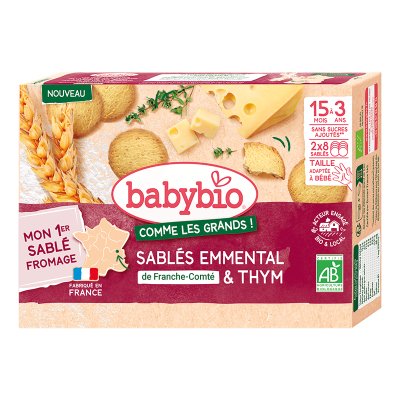 Babybio Křehké sušenky s ementálem a tymiánem 72 g