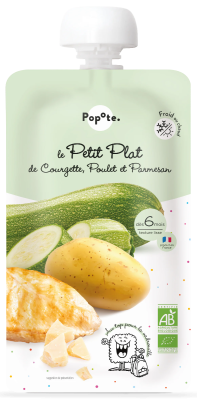 Popote BIO Dětské menu s cuketou, kuřetem a parmezánem 6m+ 180 g