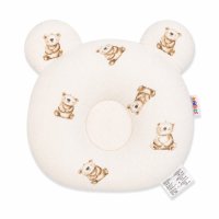 Baby Nellys Mušelínový tvarovaný polštářek Medvídek, béžová