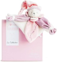 Doudou et Compagnie Paris Dárková sada - plyšový muchláček růžový medvídek 24 cm