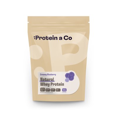 Protein a Co Protein Natural whey prémiový bez chemie 1 000 g Creamy blueberry