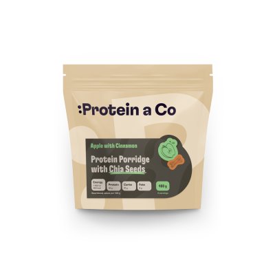 Protein a Co Proteinová kaše s chia 480 g Jablko se skořicí