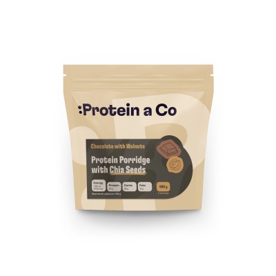 Protein a Co Proteinová kaše s chia 480 g Čokoláda, vlaš. ořech