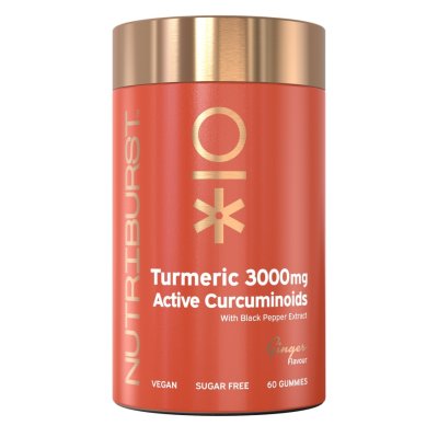 Nutriburst Premium Turmeric 3000 mg gummies s kurkuminem a antioxidanty 60 ks zázvor