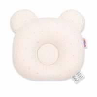 Baby Nellys Mušelínový tvarovaný polštářek Zlaté tečky, béžová