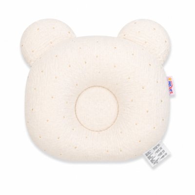 Baby Nellys Mušelínový tvarovaný polštářek Zlaté tečky, béžová