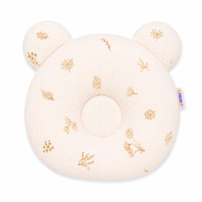 Baby Nellys Mušelínový tvarovaný polštářek Louka Nature, béžová