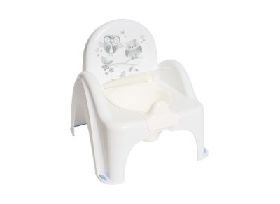 Tega Baby Dětský nočník pro děti s vyjímatelnou nádobou, ergonomický - Sovičky v bílé