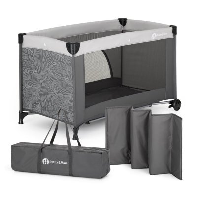 Petite&Mars Postýlka cestovní Nyja Urban Jungle Charcoal