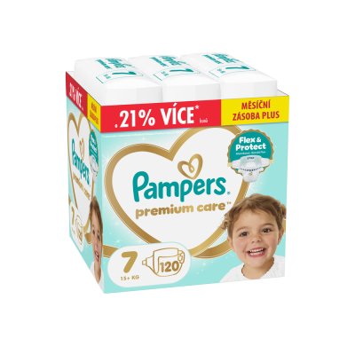PAMPERS Premium Care Velikost 7, 15kg+, 120 ks