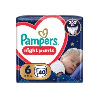 PAMPERS Plenkové kalhotky, Pants Night Velikost 6, 40 ks