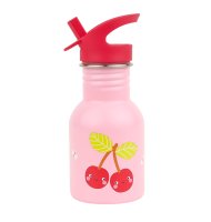 A Little Lovely Company nerezová jednostěnná láhev na pití, 350 ml - veselé třešničky