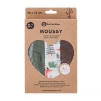 Petite&Mars Sada plen bambusová mušelínová Moussy 68 x 68 cm Forest Fox 3 ks