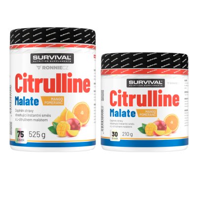 Survival Citrulline Malate - akce 525 g Mango-Pomeranč + 210 g Mango-Pomeranč ZDARMA