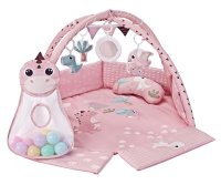 Milly Mally Hrací deka TinyMini Dino Pink s míčky – edukativní podložka pro miminka
