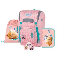 Oxybag OXY SKY - školní set Kočka 4 ks: batoh, penál, sáček, placky