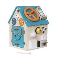 2Kids Toys Montessori Activity board Domeček tyrkysový