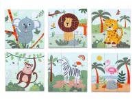 2Kids Toys Dřevěné kostky Safari, 9 dílů